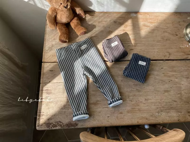 Hi Byebebe - Korean Baby Fashion - #babyootd - Check Mink Leggings - 2