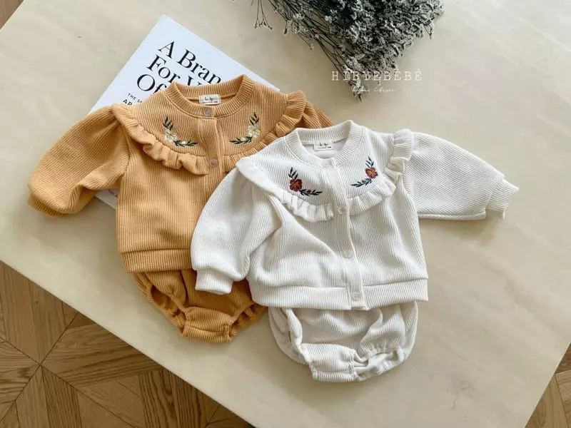Hi Byebebe - Korean Baby Fashion - #babyoutfit - Ellody Cardigan Bodysuit Set - 2