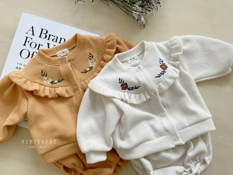 Hi Byebebe - Korean Baby Fashion - #babyoutfit - Ellody Cardigan Bodysuit Set - 3