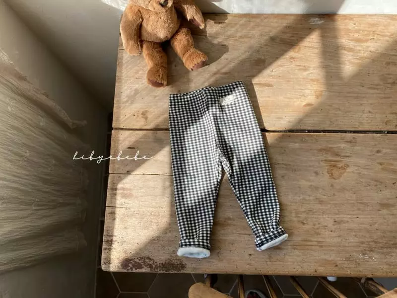 Hi Byebebe - Korean Baby Fashion - #babyoutfit - Check Mink Leggings - 4