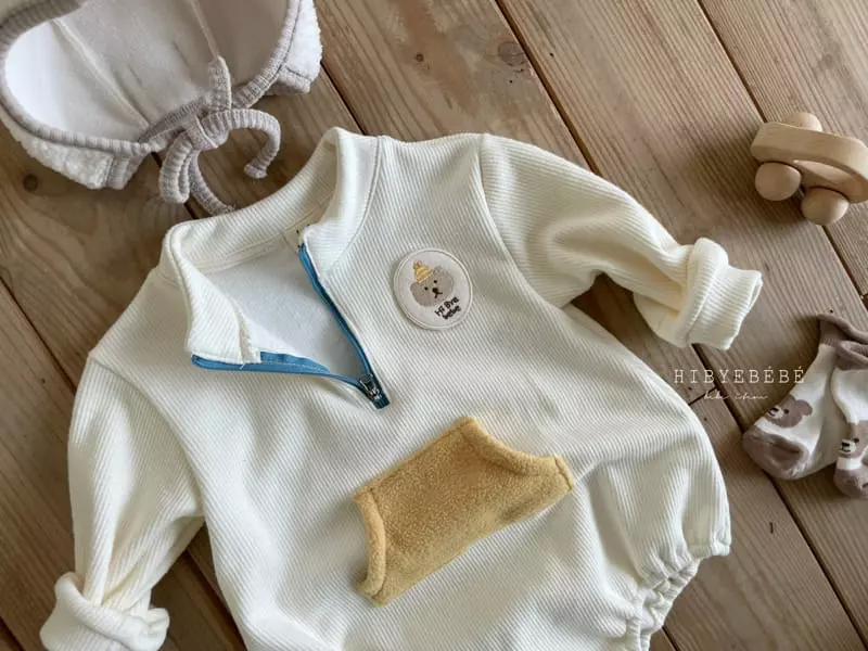 Hi Byebebe - Korean Baby Fashion - #babywear - Bear Half Neck Rib Bodysuit - 7