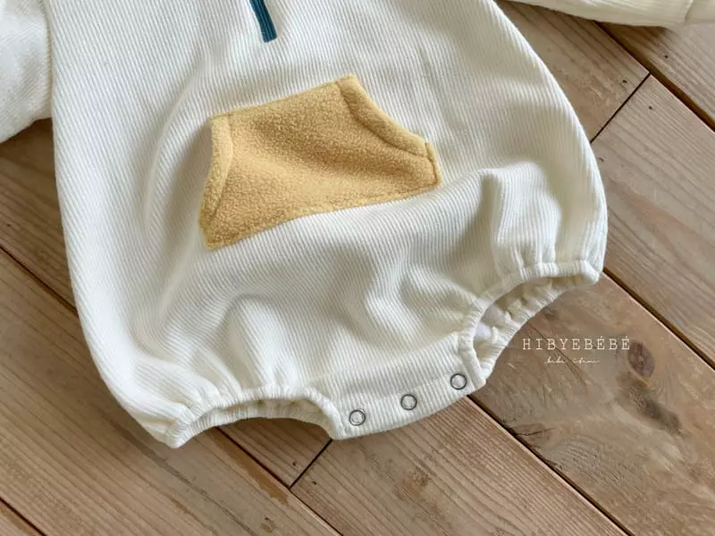 Hi Byebebe - Korean Baby Fashion - #onlinebabyboutique - Bear Half Neck Rib Bodysuit - 8
