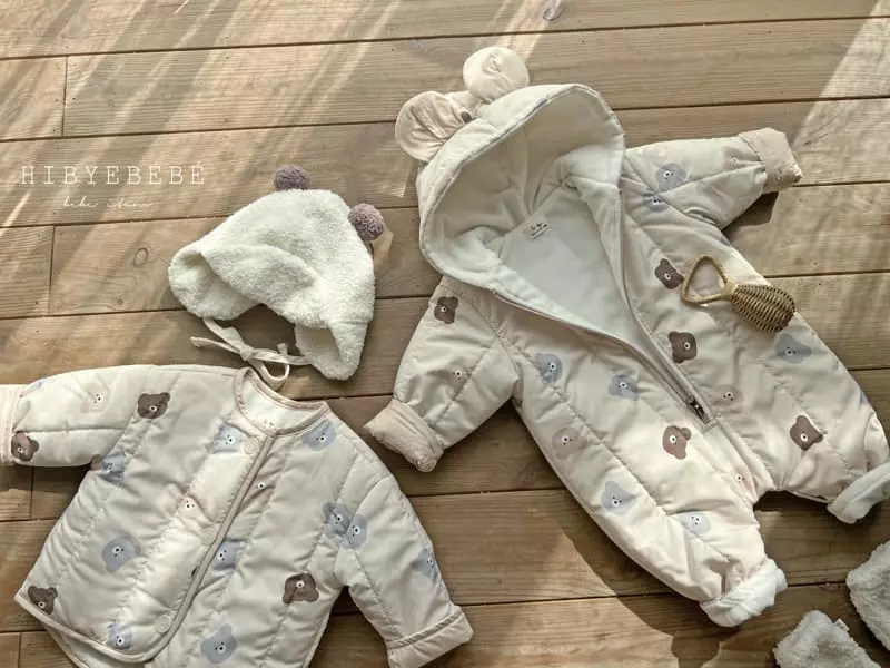 Hi Byebebe - Korean Baby Fashion - #onlinebabyshop - Mini Bear Quilting Bodysuit - 12
