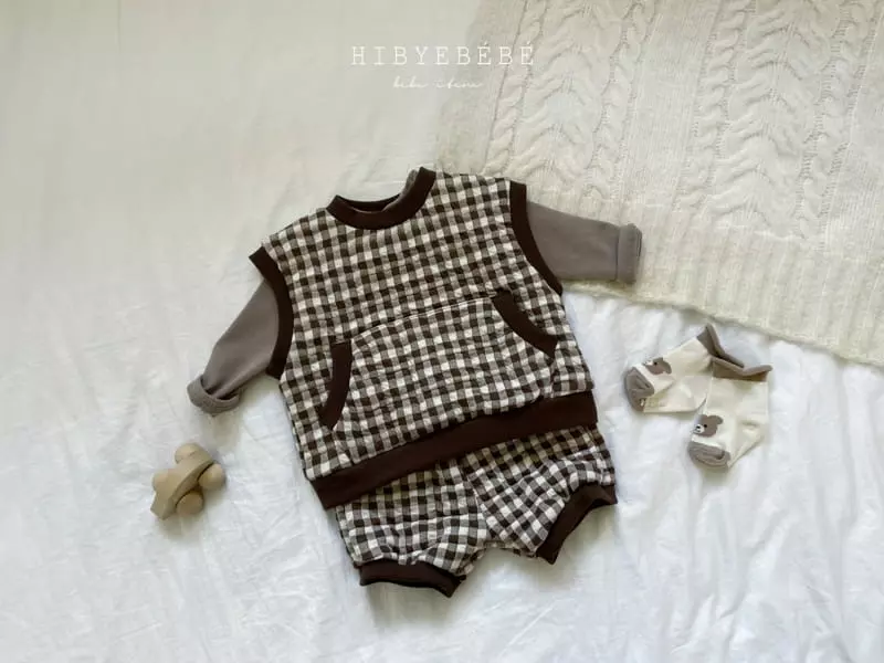 Hi Byebebe - Korean Baby Fashion - #smilingbaby - Kale Check Vest Top Bottom Set - 9