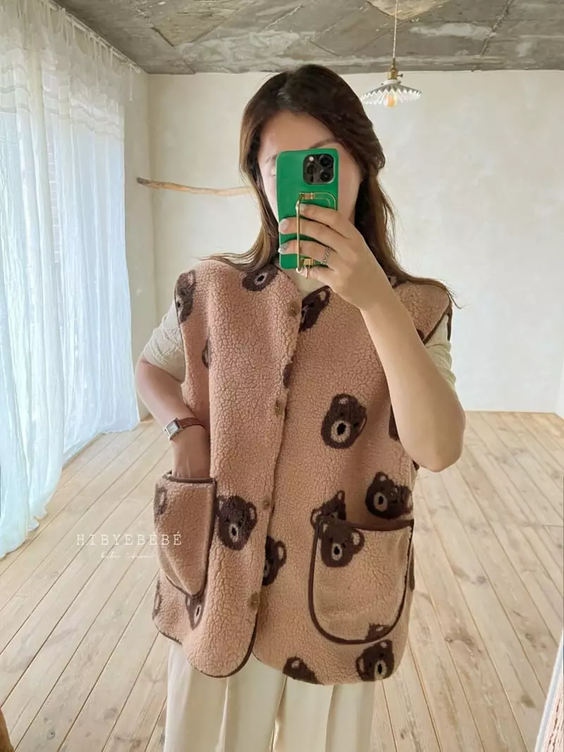 Hi Byebebe - Korean Women Fashion - #momslook - Cozy Bear Vest Mom - 3