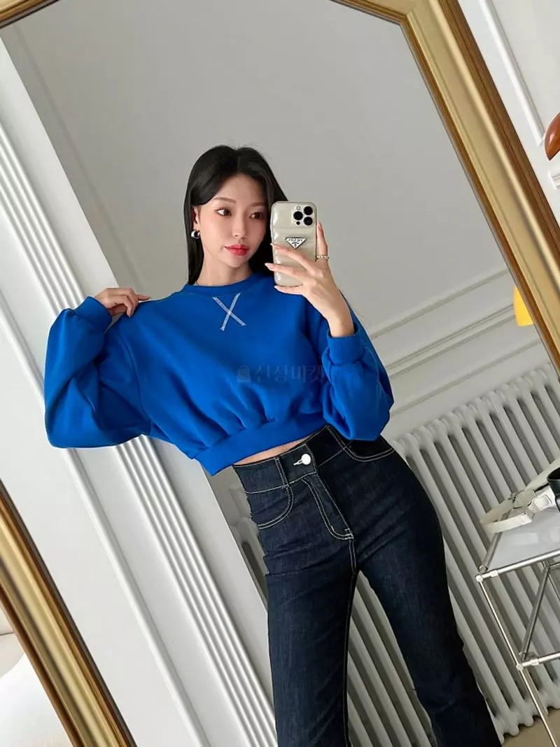 Highcolor - Korean Women Fashion - #momslook - Stitch Sweatshirt