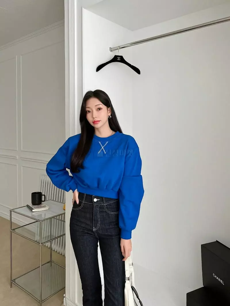 Highcolor - Korean Women Fashion - #momslook - Stitch Sweatshirt - 5