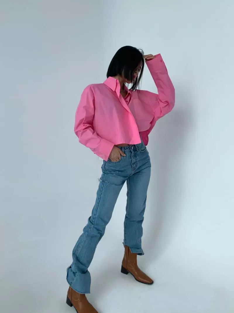 Highcolor - Korean Women Fashion - #momslook - Crop Shirt - 11