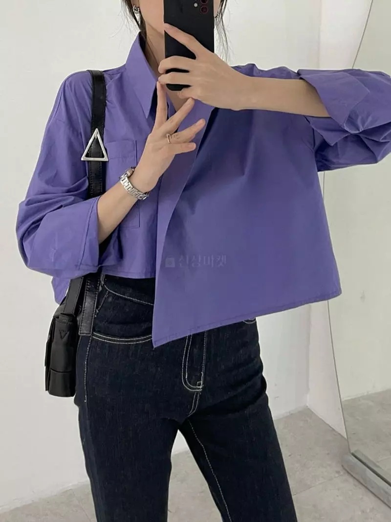 Highcolor - Korean Women Fashion - #momslook - Crop Shirt - 2
