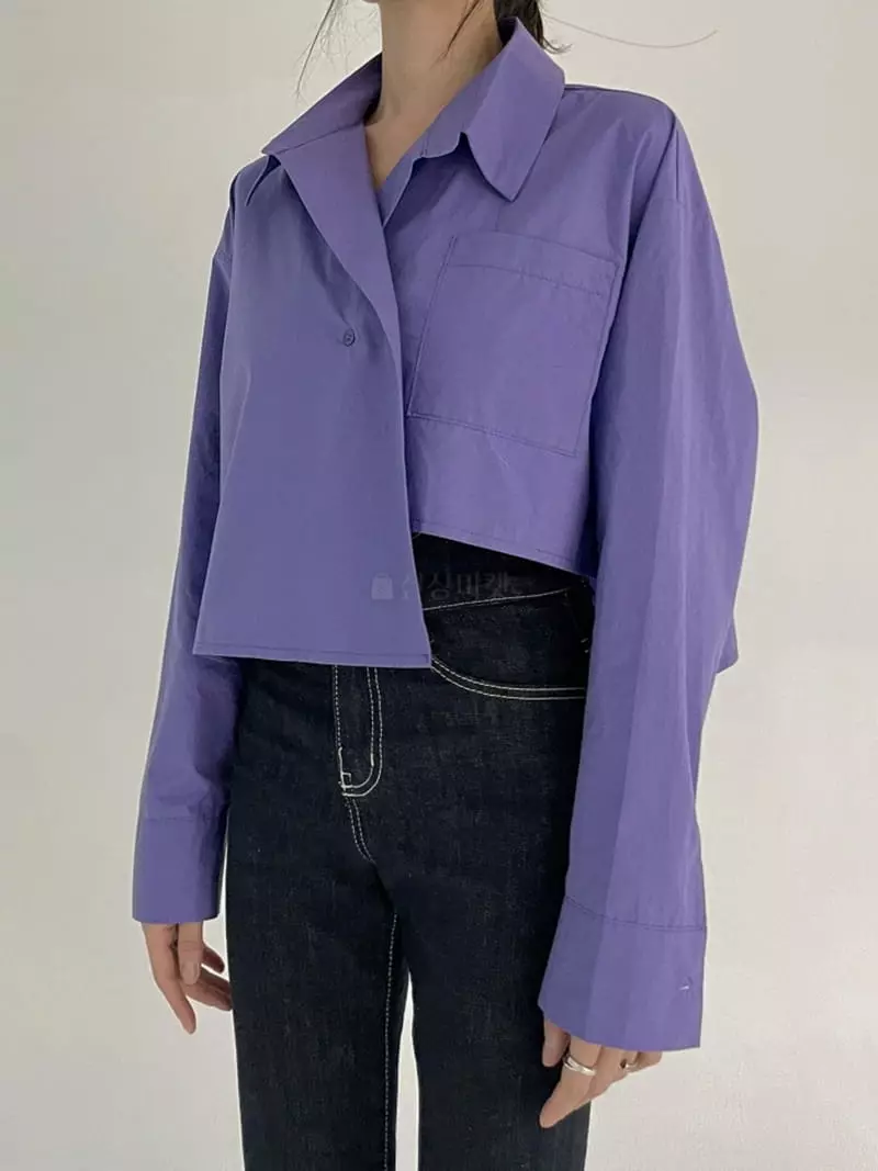 Highcolor - Korean Women Fashion - #womensfashion - Crop Shirt - 4