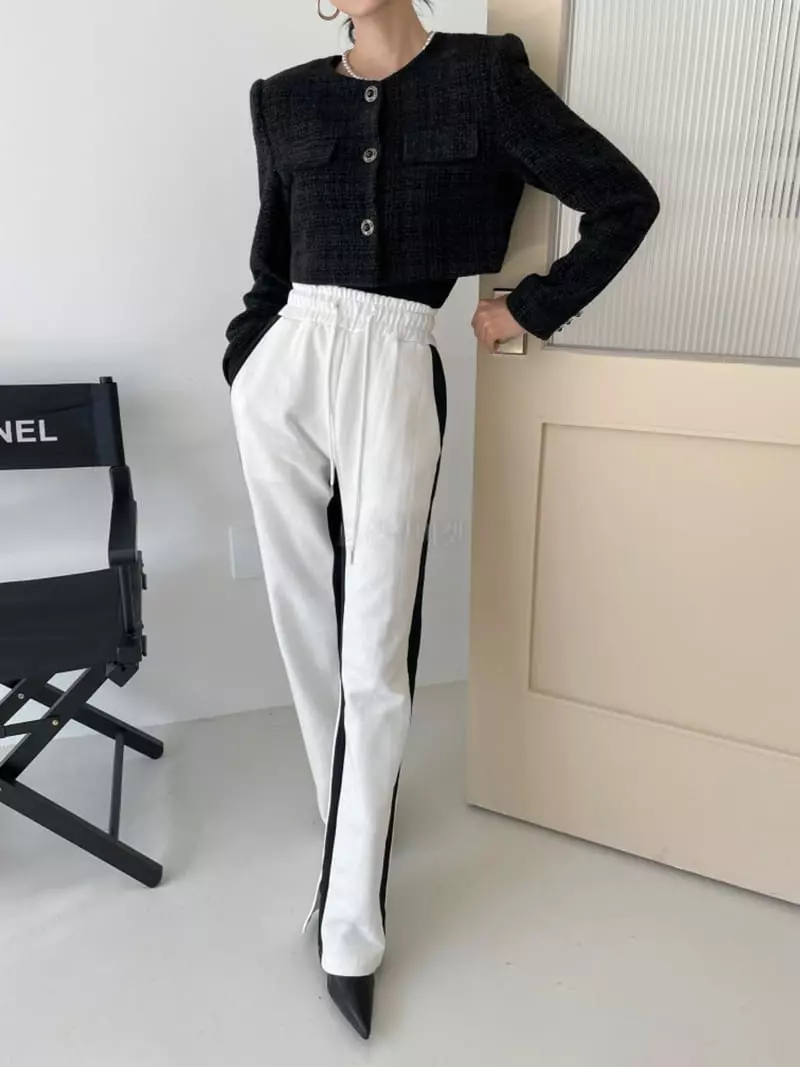 Highcolor - Korean Women Fashion - #momslook - Two Tone Pants - 5