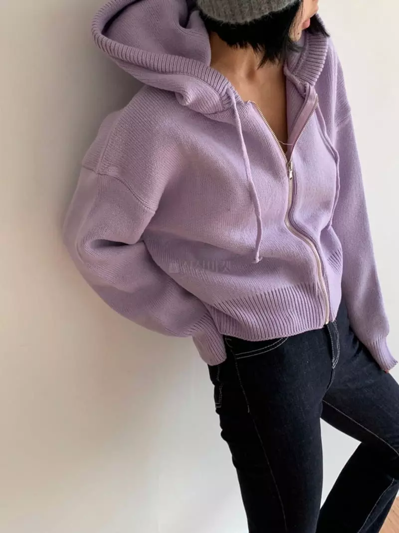 Highcolor - Korean Women Fashion - #momslook - Knit Zip-up - 6