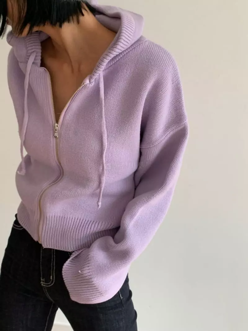 Highcolor - Korean Women Fashion - #thatsdarling - Knit Zip-up - 2
