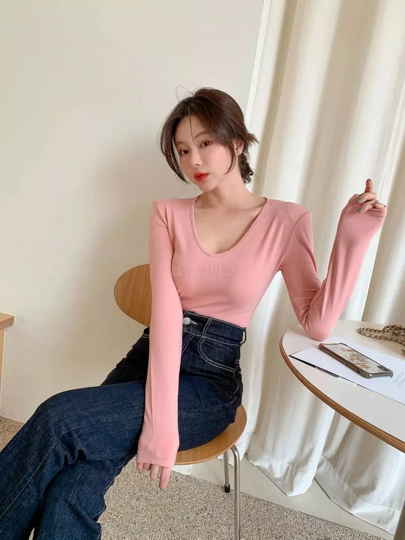Highcolor - Korean Women Fashion - #vintageinspired - UV Pad Tee - 2