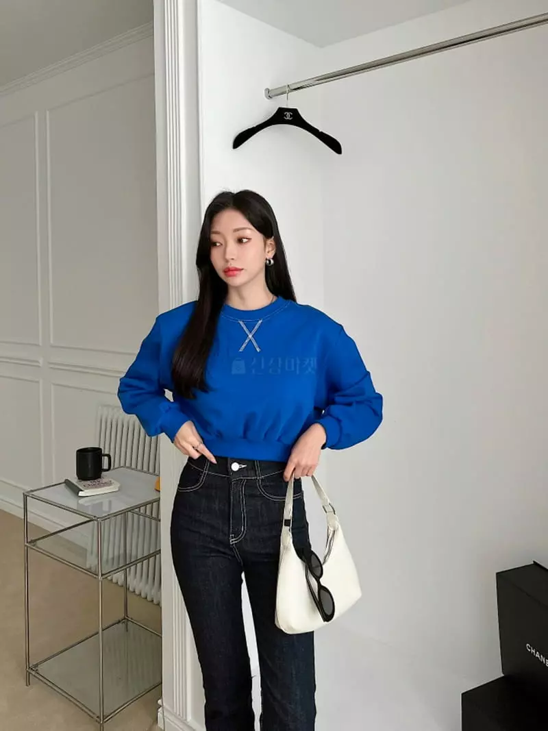 Highcolor - Korean Women Fashion - #momslook - Stitch Sweatshirt - 4