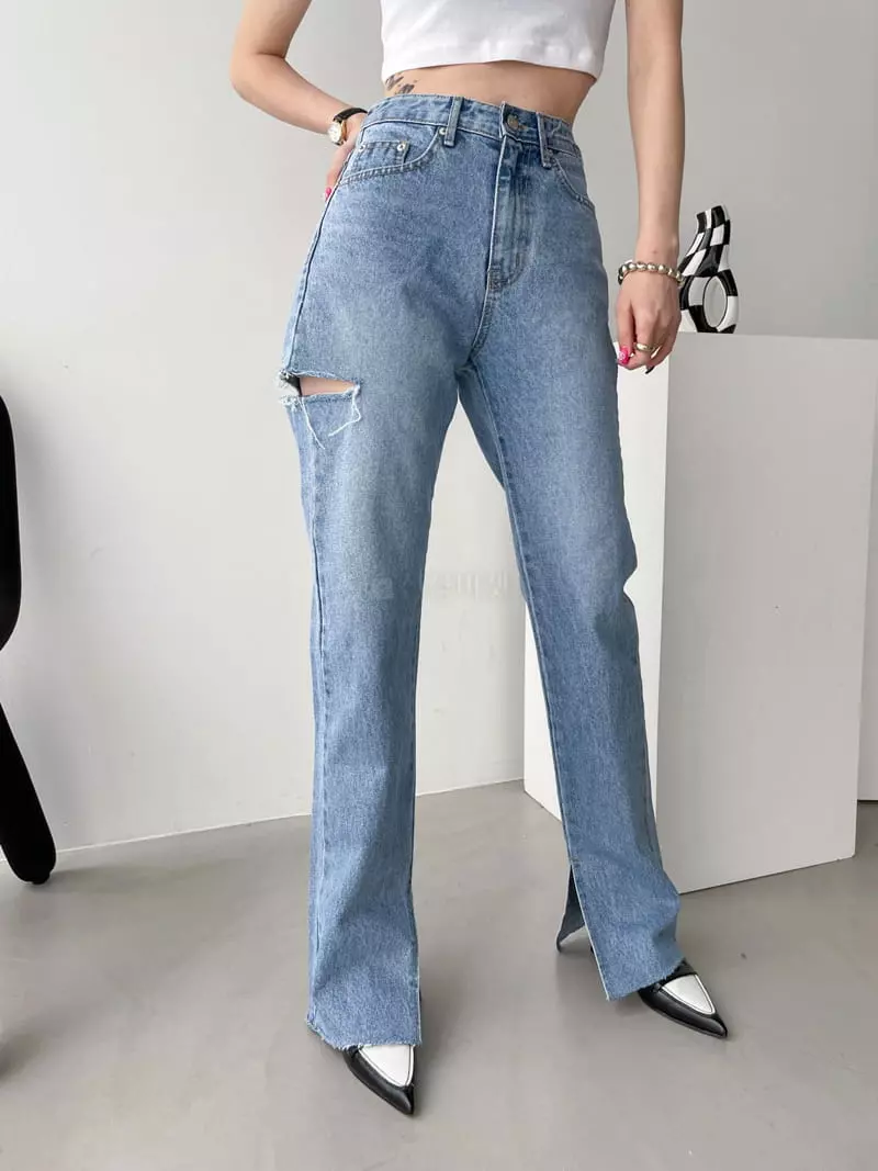 Highcolor - Korean Women Fashion - #womensfashion - Cut Jeans - 6