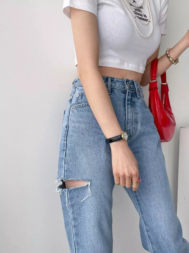 Highcolor - Korean Women Fashion - #womensfashion - Cut Jeans - 8