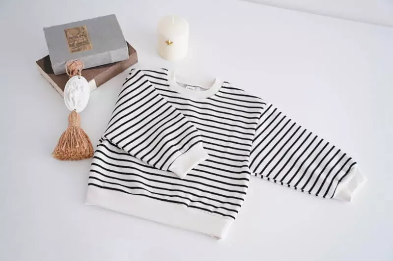 I Story Kids - Korean Children Fashion - #kidsshorts - Stripes Overfit Sweatshirt - 3