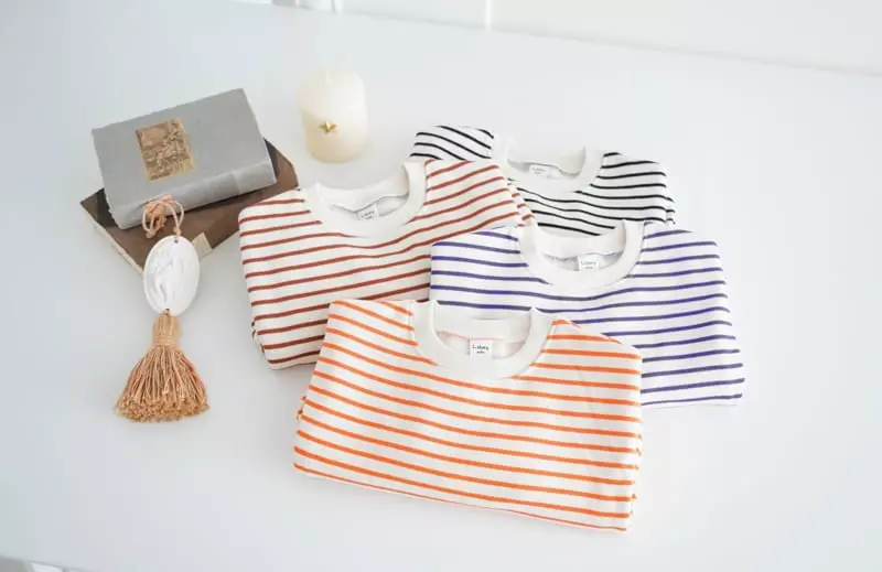 I Story Kids - Korean Children Fashion - #minifashionista - Stripes Overfit Sweatshirt - 9