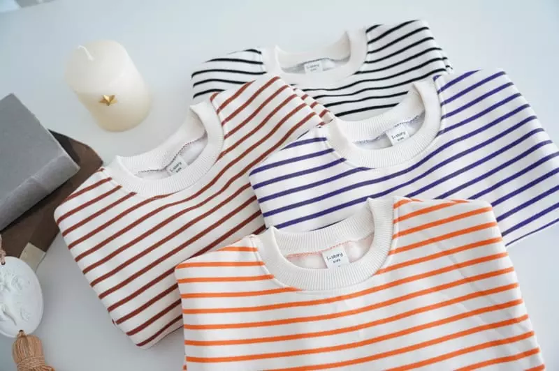 I Story Kids - Korean Children Fashion - #prettylittlegirls - Stripes Overfit Sweatshirt - 10