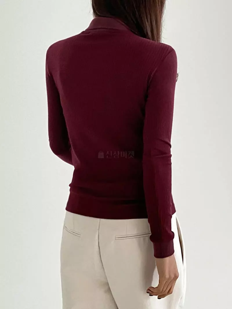 Ifuhouse - Korean Women Fashion - #momslook - Rib Collar Tee - 5