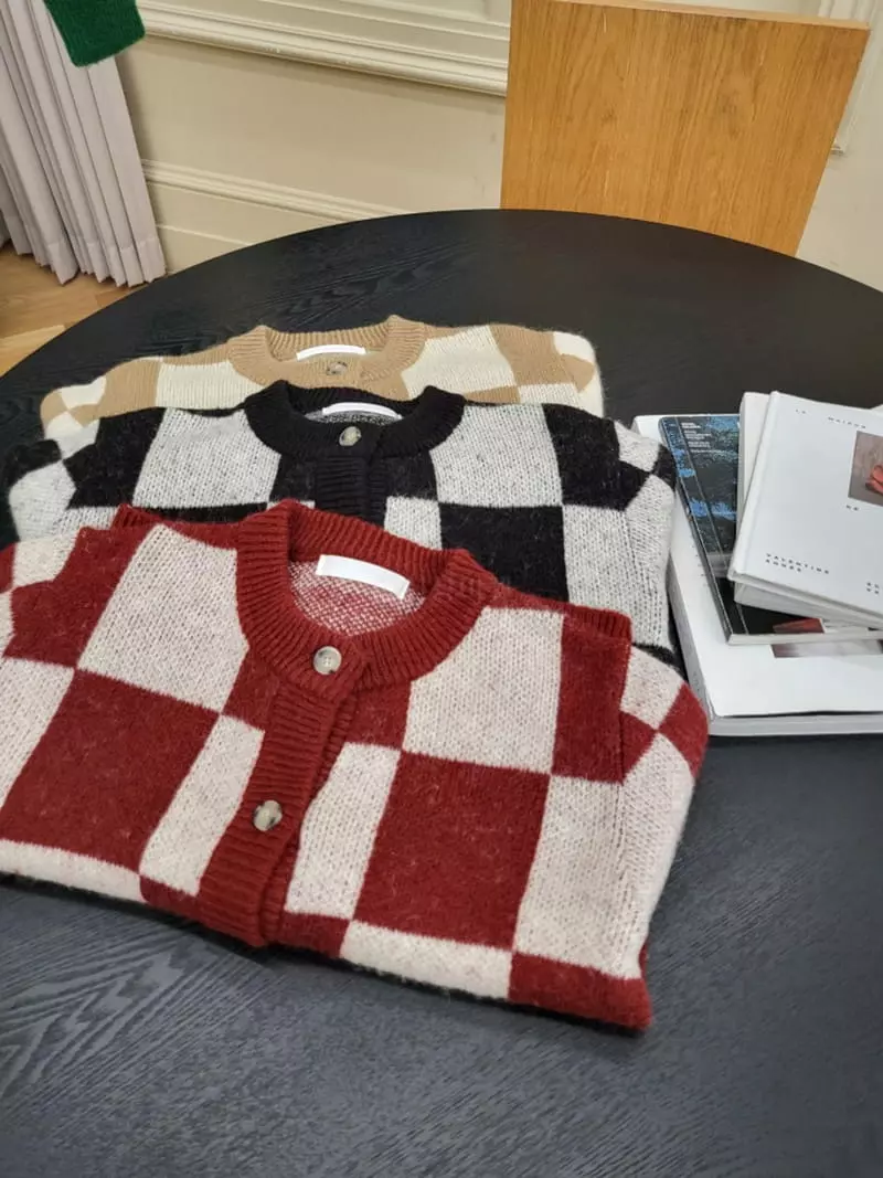 Ifuhouse - Korean Women Fashion - #momslook - Square Knit Cardigan