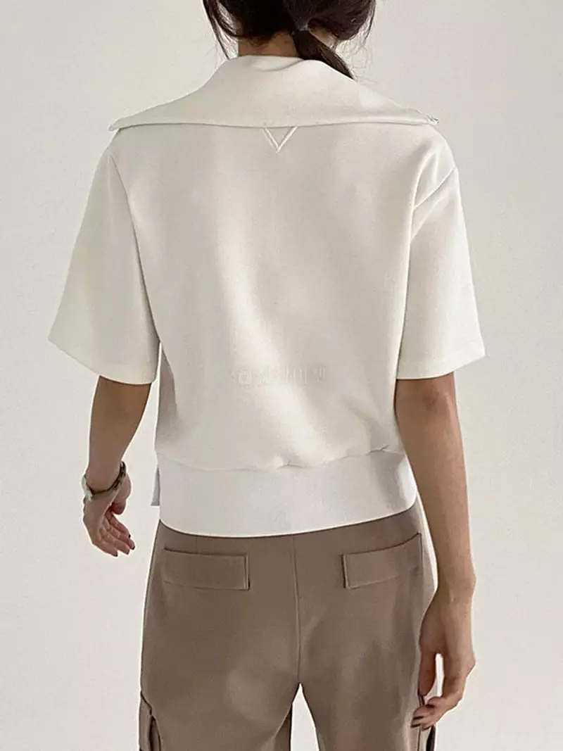 Ifuhouse - Korean Women Fashion - #momslook - Cham Zip-up Tee - 3