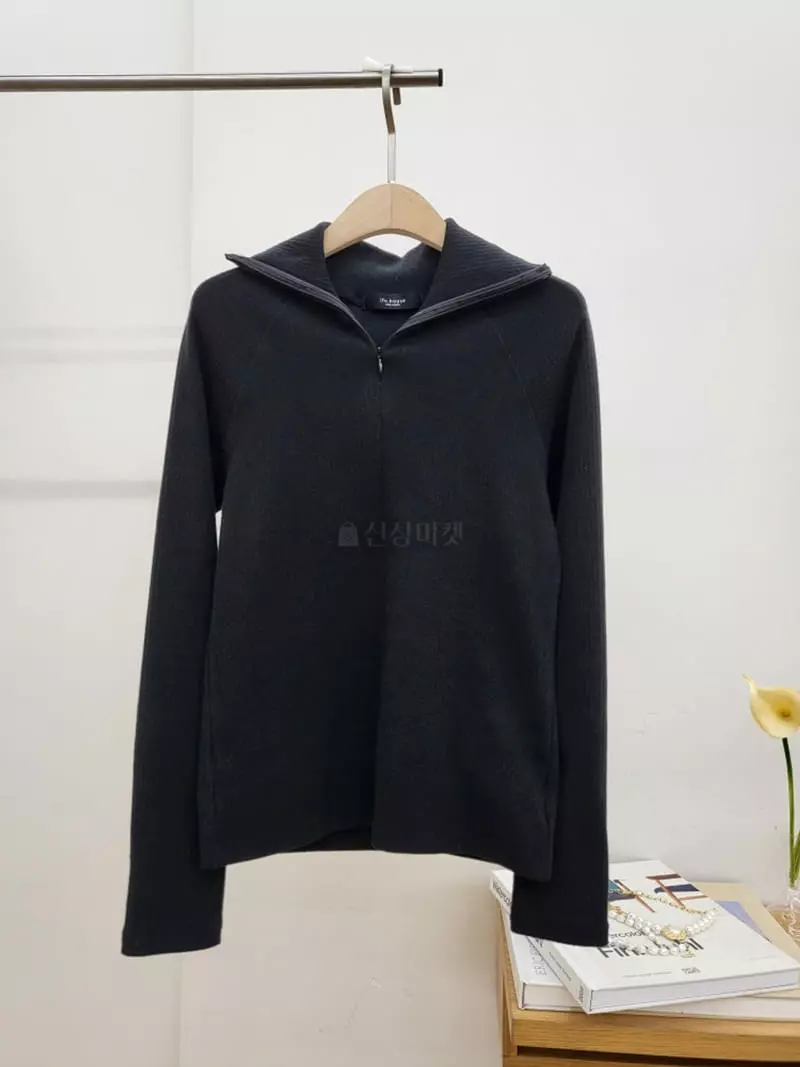Ifuhouse - Korean Women Fashion - #momslook - Rib Half Zip-up Tee - 11