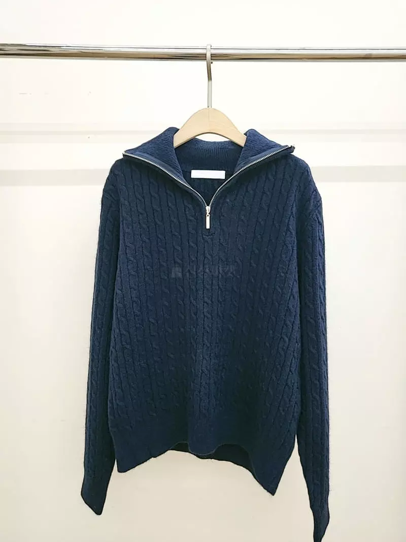 Ifuhouse - Korean Women Fashion - #womensfashion - Cable Zip-up Knit Tee - 11