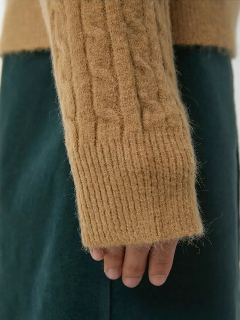 Ifuhouse - Korean Women Fashion - #womensfashion - Cable Zip-up Knit Tee - 9