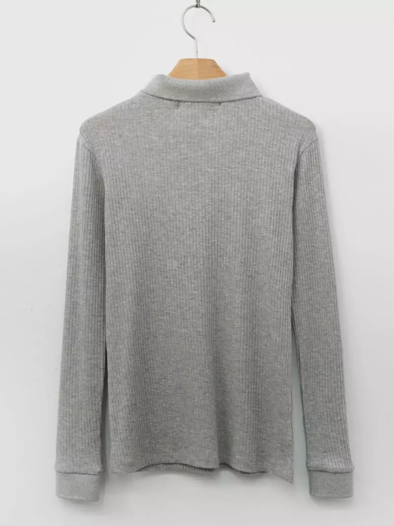 Ifuhouse - Korean Women Fashion - #womensfashion - Rib Collar Tee - 10