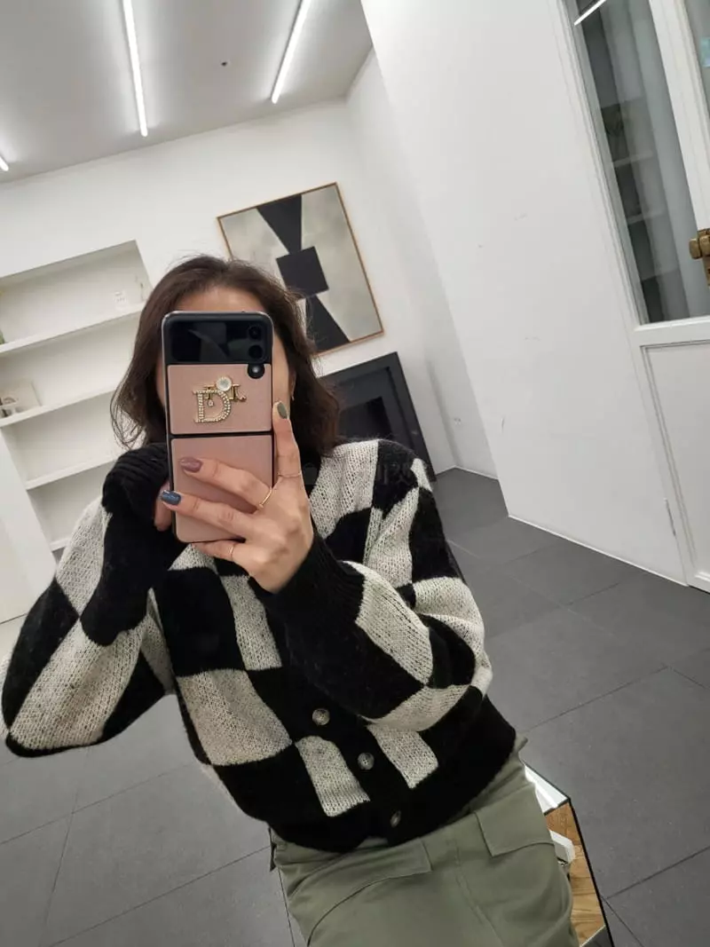 Ifuhouse - Korean Women Fashion - #momslook - Square Knit Cardigan - 4