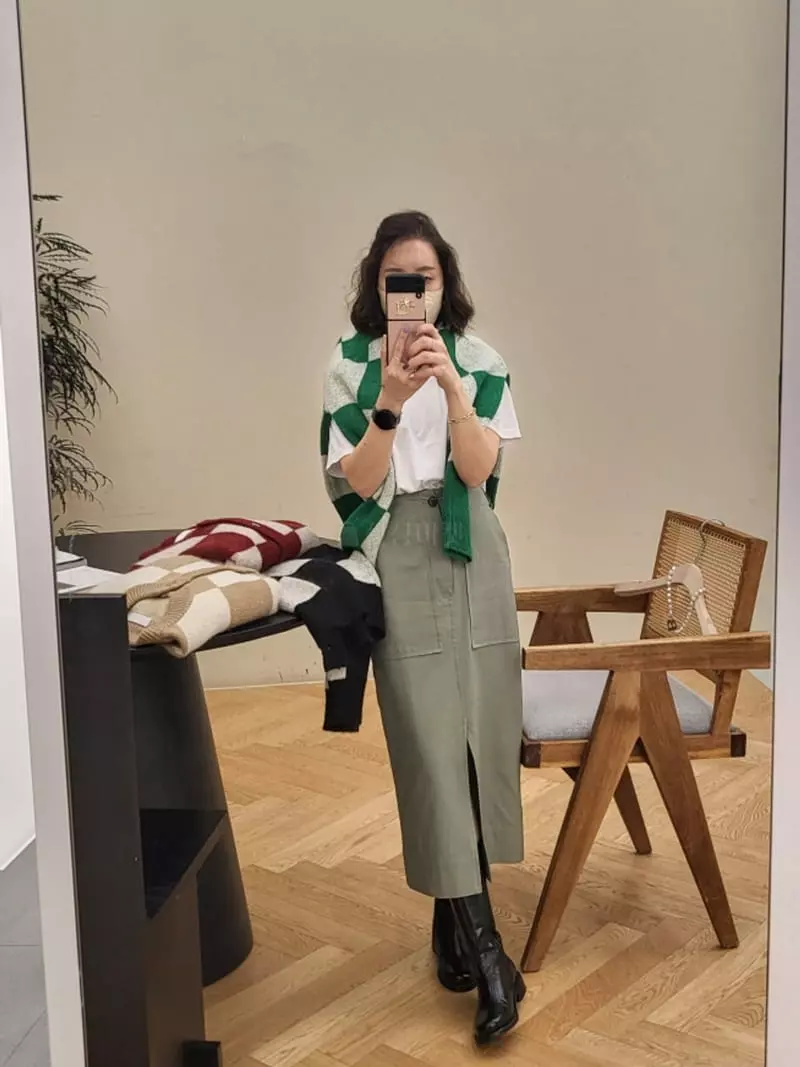 Ifuhouse - Korean Women Fashion - #womensfashion - Square Knit Cardigan - 6