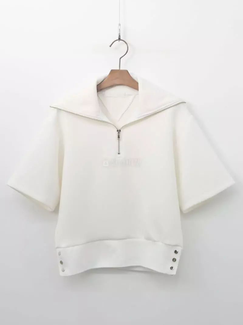 Ifuhouse - Korean Women Fashion - #womensfashion - Cham Zip-up Tee - 8