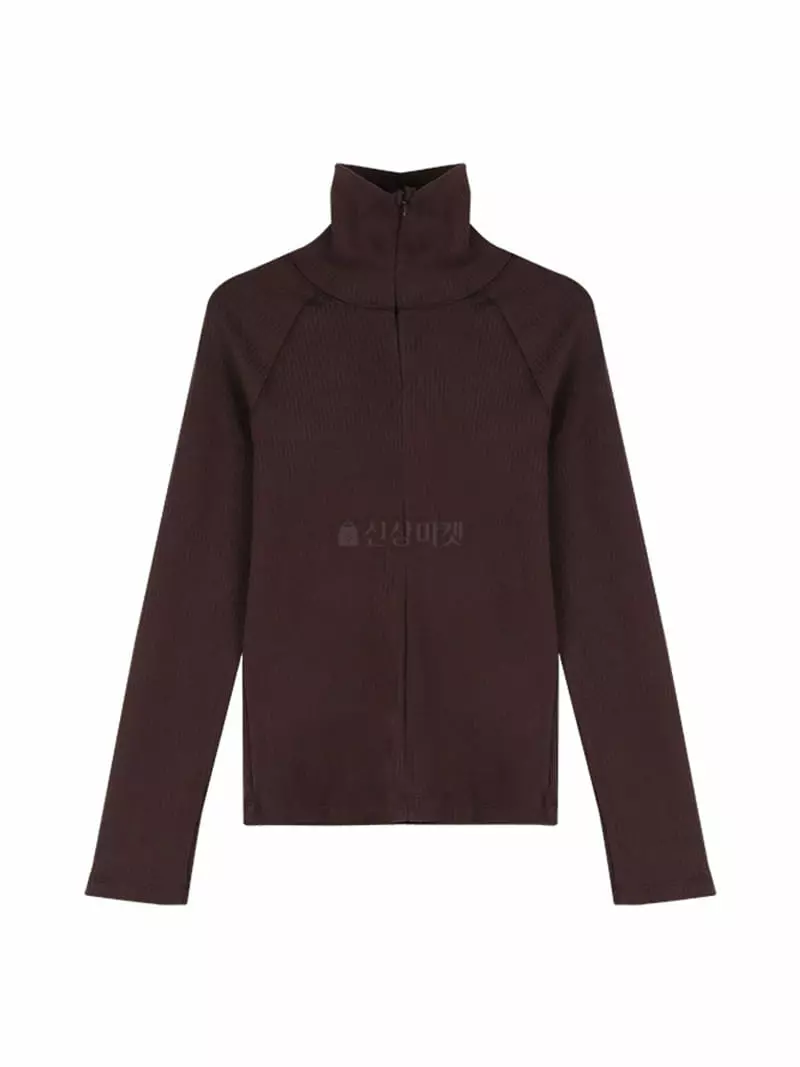 Ifuhouse - Korean Women Fashion - #womensfashion - Rib Half Zip-up Tee - 6