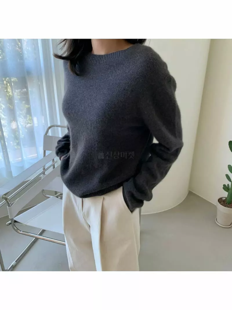 Imagine - Korean Women Fashion - #momslook - Whole Gament Knit Tee - 2