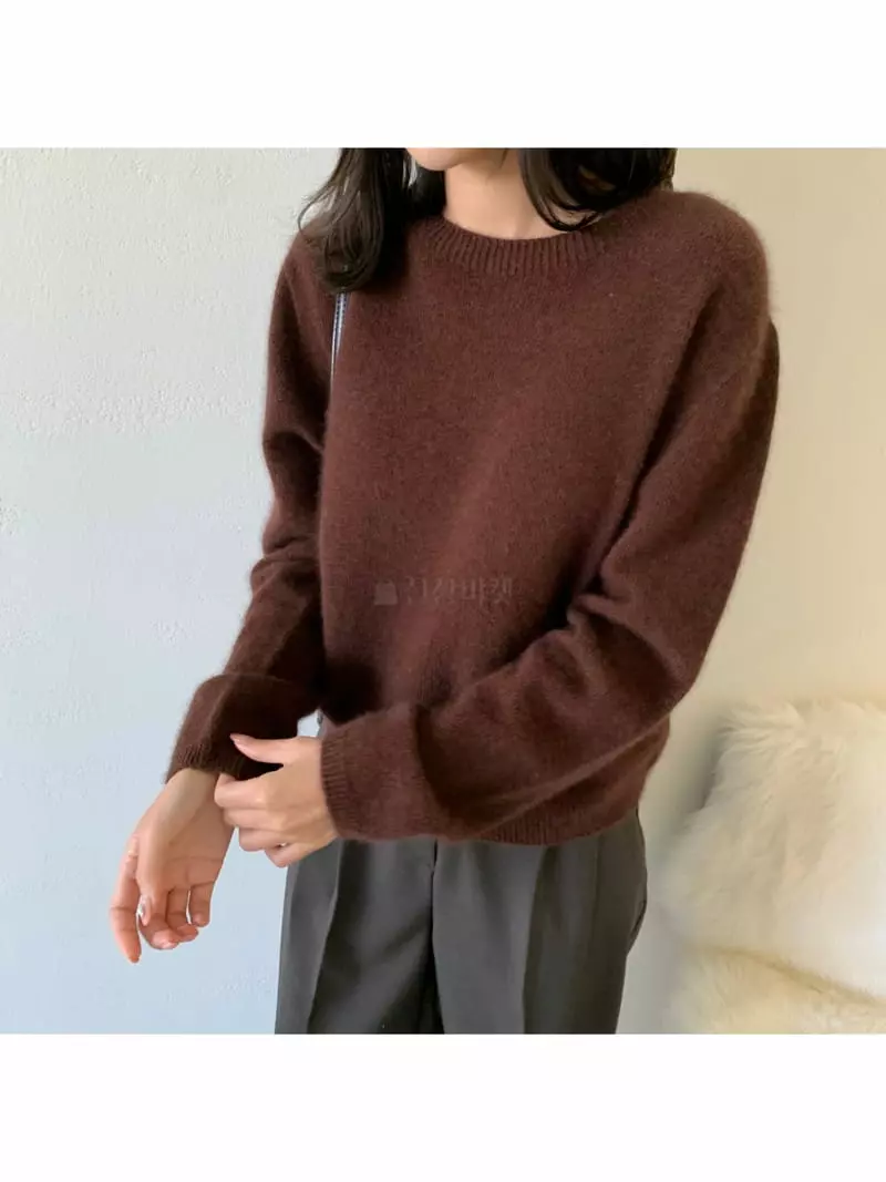 Imagine - Korean Women Fashion - #momslook - Whole Gament Knit Tee - 8
