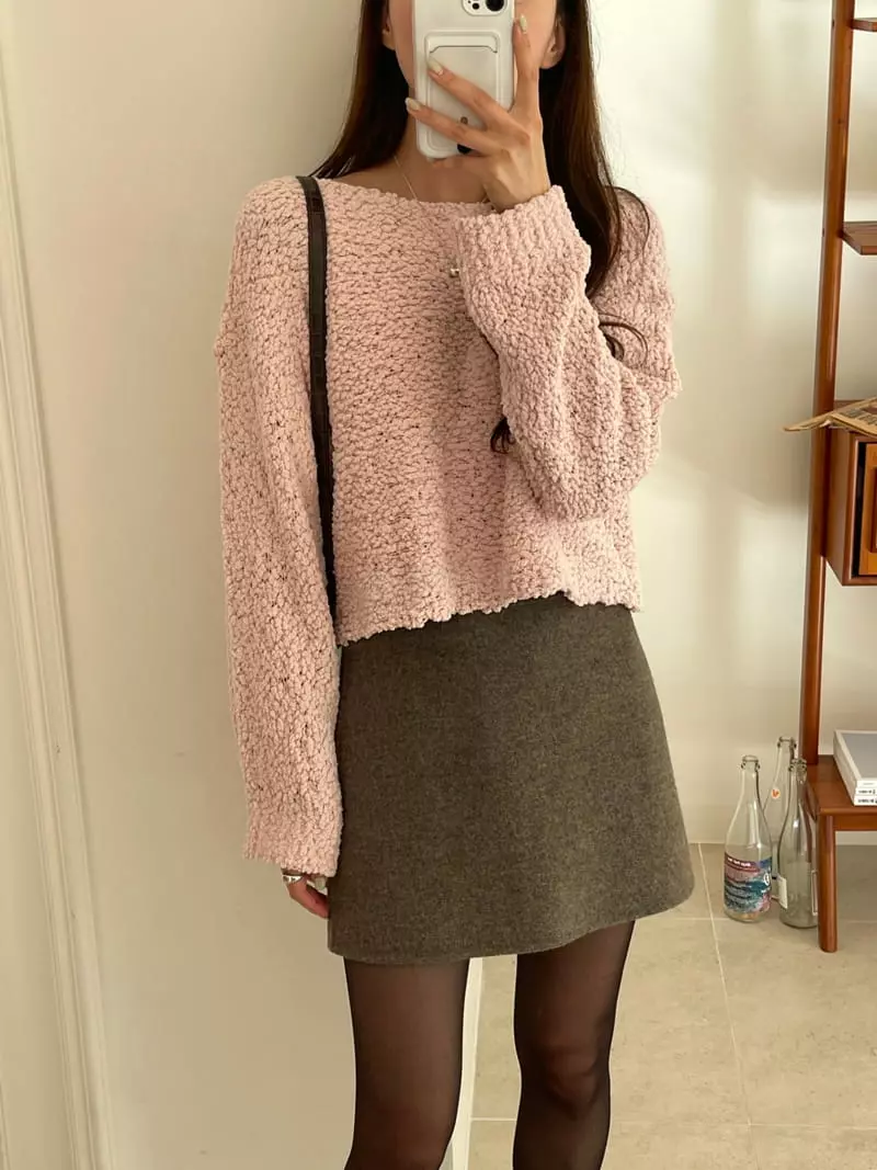 Imagine - Korean Women Fashion - #momslook - Boat Knit Tee - 2