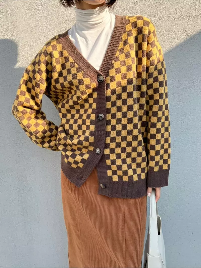 Imagine - Korean Women Fashion - #vintageinspired - Check Board Cardigan - 10
