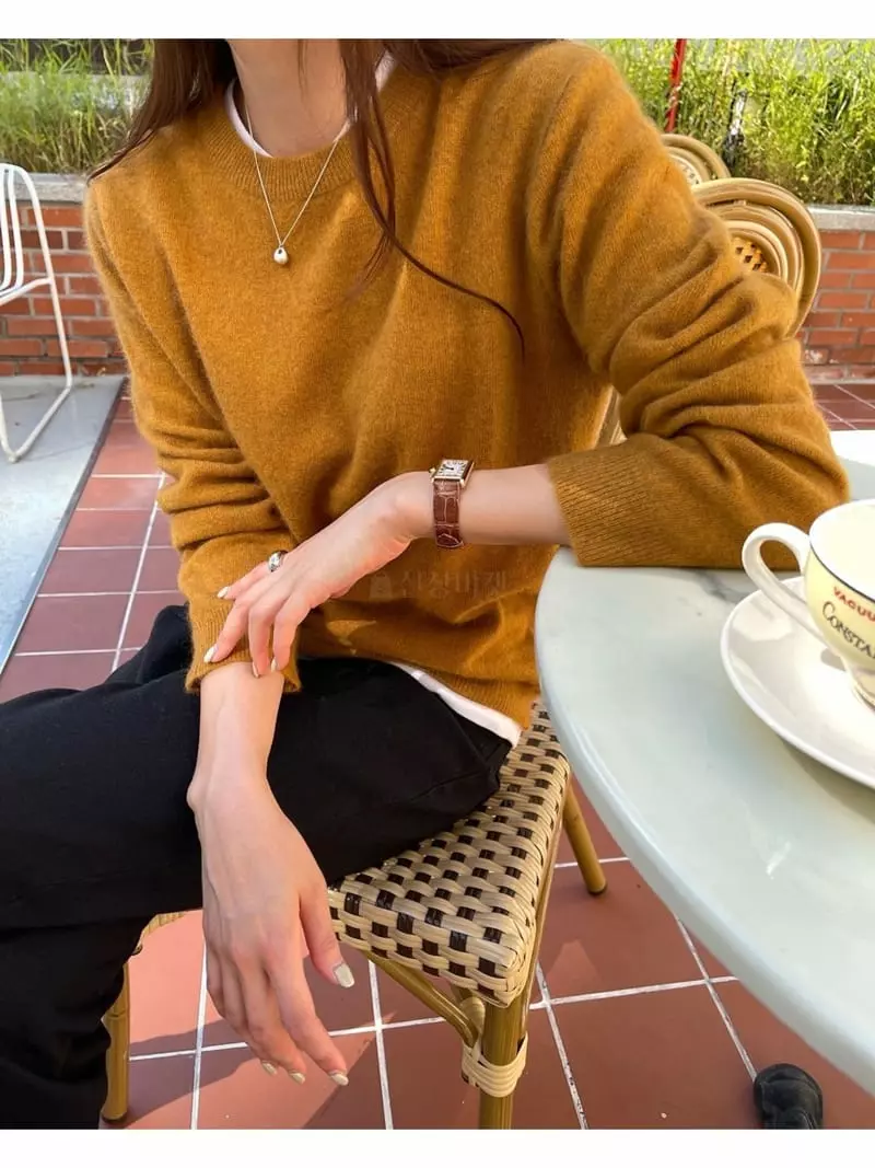 Imagine - Korean Women Fashion - #vintageinspired - Racoon Cock Knit Tee - 5