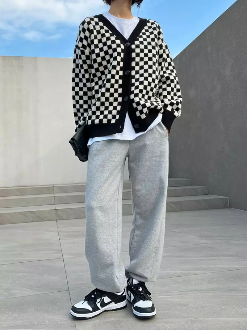 Imagine - Korean Women Fashion - #womensfashion - Check Board Cardigan - 5