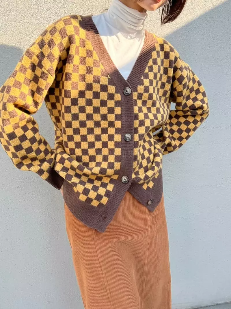 Imagine - Korean Women Fashion - #womensfashion - Check Board Cardigan - 9