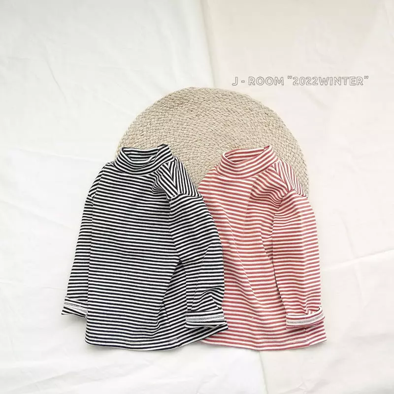 J-Room - Korean Children Fashion - #Kfashion4kids - Stripes Turtleneck Tee - 3