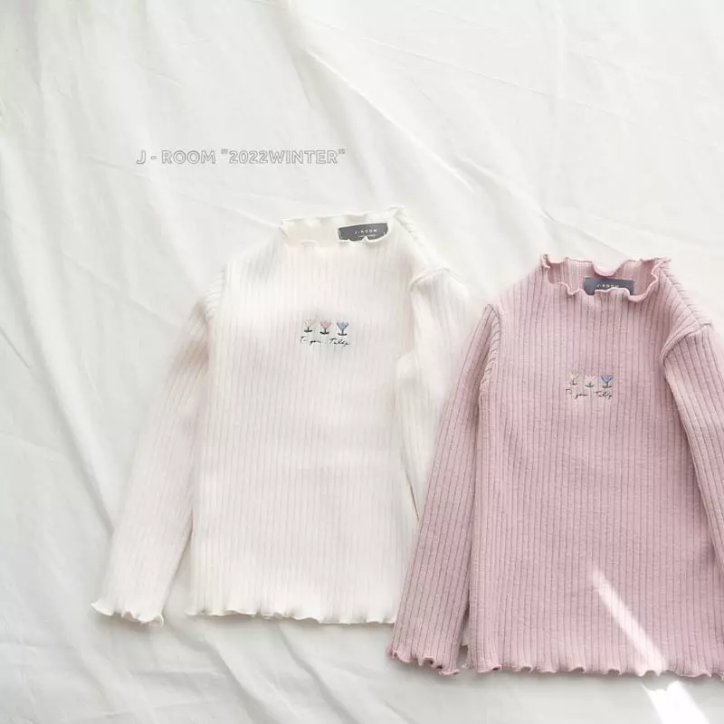 J-Room - Korean Children Fashion - #kidsstore - Flower Rib Tee