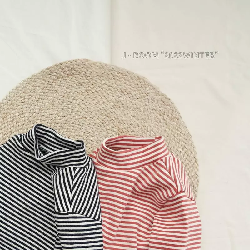 J-Room - Korean Children Fashion - #kidsstore - Stripes Turtleneck Tee