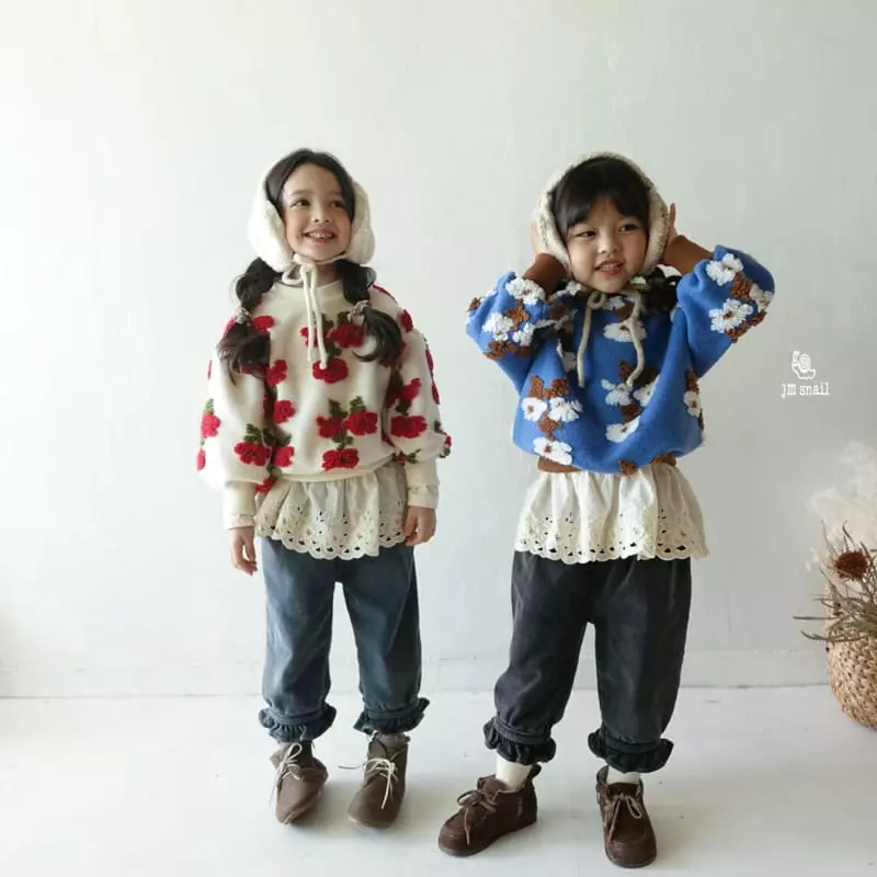 JM Snail - Korean Children Fashion - #Kfashion4kids - Flower Sweatshirt - 3