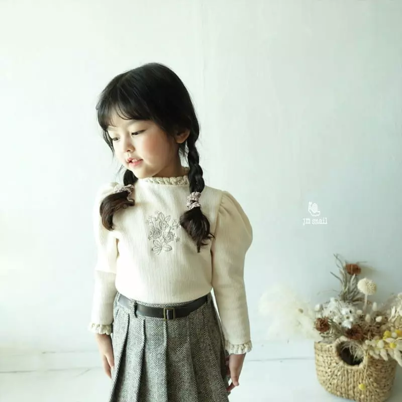 JM Snail - Korean Children Fashion - #Kfashion4kids - Herringbone Wrinkle Skirt - 8