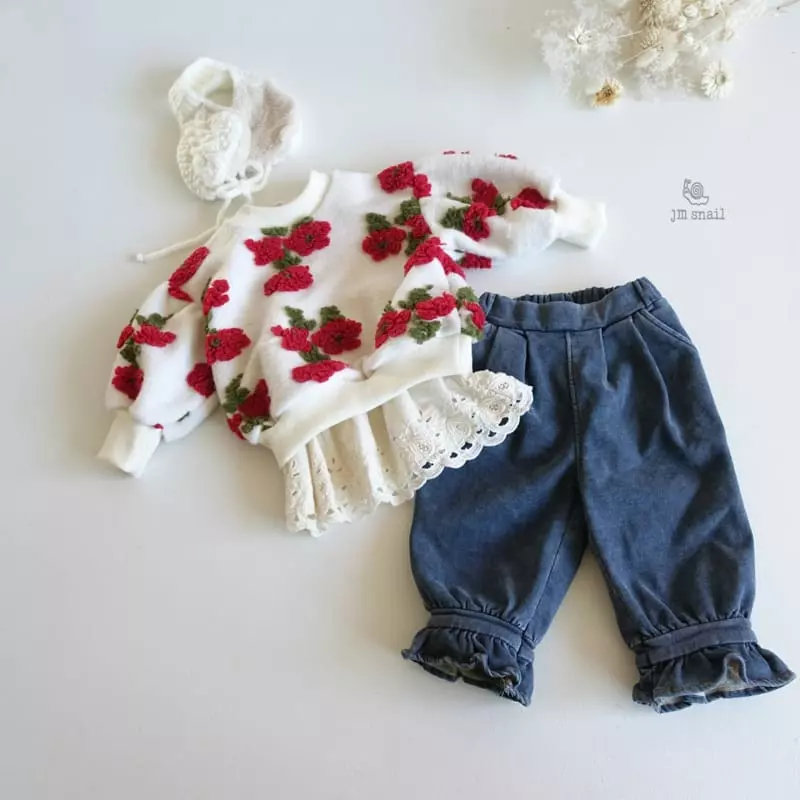 JM Snail - Korean Children Fashion - #childofig - Flower Sweatshirt - 9