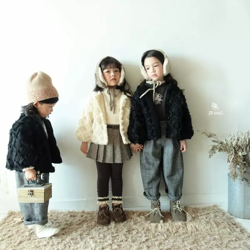 JM Snail - Korean Children Fashion - #childrensboutique - Herringbone Wrinkle Skirt