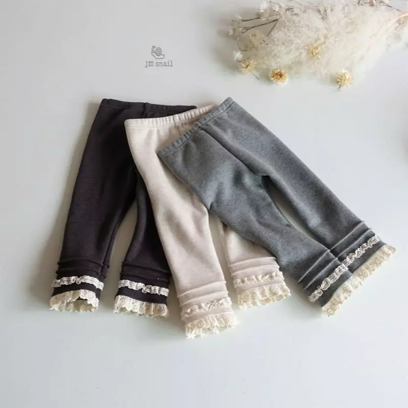JM Snail - Korean Children Fashion - #designkidswear - Pintuck Lace Leggings - 3
